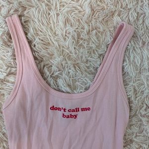 Forever 21 don’t call me baby pink bodysuit